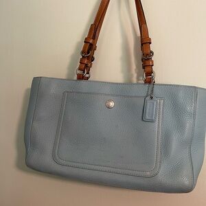 COPY - Coach Light Blue Leather Tote Bag
